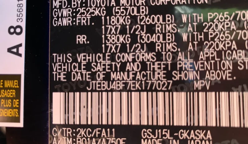 
								2014 Toyota FJ Cruiser full									
