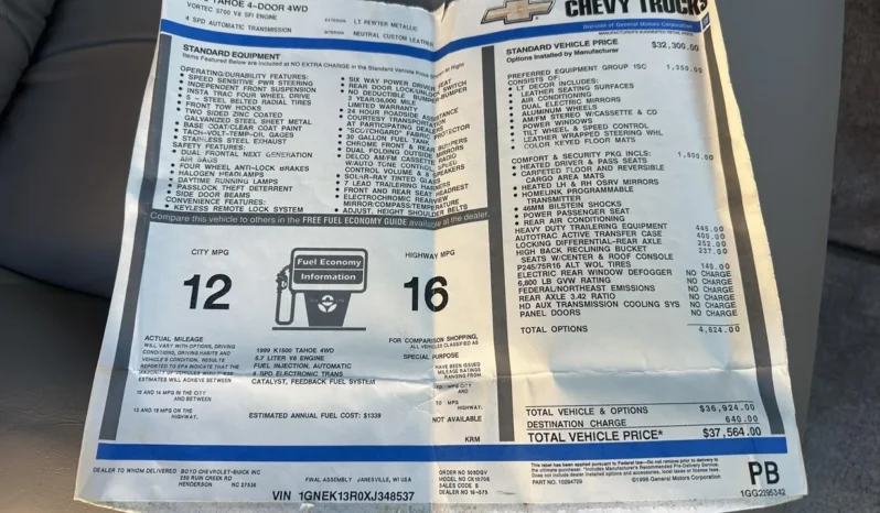
								1999 Chevrolet Tahoe LT full									